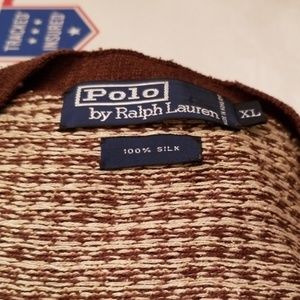 Polo by Ralph LAUREN 100% Silk Cardigan Size XL